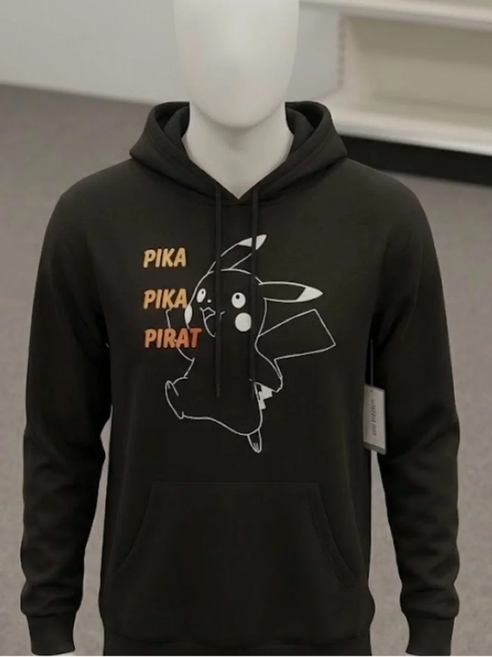 Pokemon Black Pikachu Graphic Hoodie 3XL